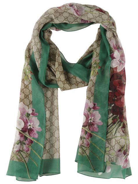 gucci sciarpa stampa blooms|gucci frayed scarf.